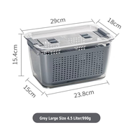 PET Fridge Organizer Food PET Storage Bix Drain Basket With Lids & Dividers Kitchen Fridge Organizer