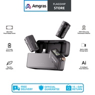 Amgras SoundMeta XTS Wireless Microphone Mobile Phone Camera Vlog/Live Lavalier Dual Noise Cancellin