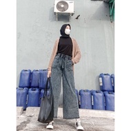 Celana Kulot Jeans Snow Rawis All Size BB 30-80Kg/Kulot Jeans Snow Jumbo