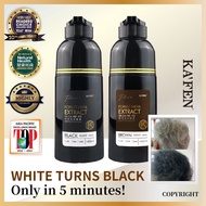 Merdeka Sale！KAFEN Herb Dye Color Shampoo｜400ml｜Cover Grey｜Syampu Hitam Rambut Uban