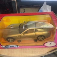 Hot Wheels Hot Wheels Ferrari 599 GTB, 1/18 Scale, Alloy Material, Silver Body, Classic Old Car, wit