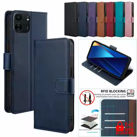 Magnetic Buckle Leather Flip Mobile Phone Case for Xiaomi Poco X8 Pro poco X7 Pro Poco X6 X5 X4 X3 P