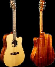 Kazuki ALL SOUL กีต้าร์โปร่ง 41 นิ้ว Acoustic Guitar All Solid Mahogany แถมฟรี กระเป๋ากีต้าร์ &amp; ที่เก็บปิ๊ก Orchestra Model One