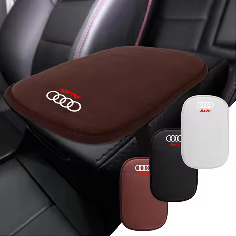 1Pcs Car Center Console Arm Rest Box Lid Fur Leather Pad For Audi Sline S4 S5 S7 A4 B7 B8 B9 A3 8P 8