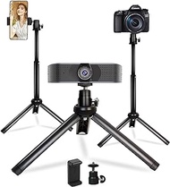 MamaWin Lightweight Mini Tripod for Camera/Phone/Webcam, Extendable Stand, for Logitech Webcam C615 C920 C922 C922x C925e C930 C930e or Other Devices with 1/4" Thread(Black)