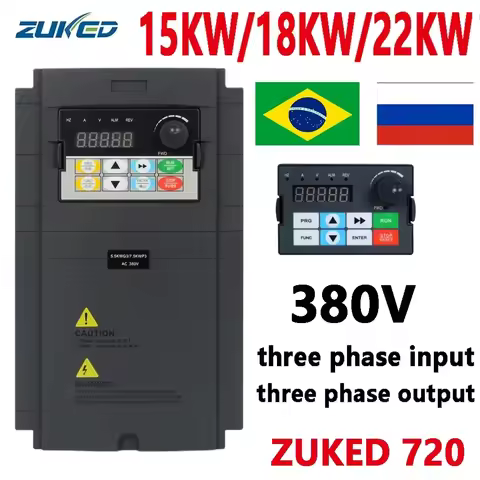 ZUKED 11KW VFD Inverter 15KW 18KW 22KW Frequency Inverter 3PH 380V Output Frequency Converter Variab