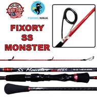 NINJA - FIXORY SS Monster Spinning Rod 6'0 Feet 2 Pieces Rod PE1-3 Fishing Rod Jigging Rod Joran Man