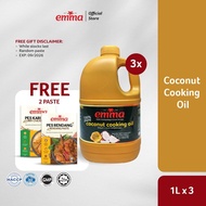 Emma Minyak Masak Kelapa 1L x 3, Emma Coconut Cooking Oil 1L x 3 Coconut Oil, Minyak Masa