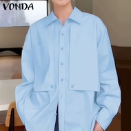 VONDA Women Coumute OL ปกสองชั้นเสื้อแขนยาวเสื้อหนา (สาเหตุเกาหลี) [ลดล้างสต๊อก]