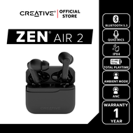CREATIVE หูฟัง Zen Air 2  หูฟัง TWS น้ำหนักเบารองรับ Active Noise Cancellation ตัดเสียงรบกวนรอบข้าง