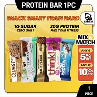 Protein Bar Low Carb 1 bar, Various Brands and Assorted Flavors, Post Workout, Protein Bar No Sugar,