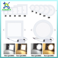 ECO ll LED Pin light Ceiling Light Panel Lights Round and Square 3w 5w 6w 7w 9w 12w 18w LED Recessed