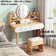 Comes Dressing Table Led Mirror Set Gift Sliding Desk Makeup Drawer Storage Rack Shelves Cosmetics M