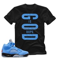 2025 gift for friends waffle shirt xs-3xl DOPE Unisex T-shirt to Match Air Jordan 5 Retro UNC Univer