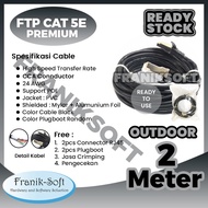 [PREMIUM] 2 M Cat5E FTP LAN Cable 2 Meter FTP Outdoor Cable + RJ45 + Plugboot
