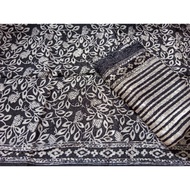 Kain Batik Viscose Semi Sutra Hitam Putih Batik Waw