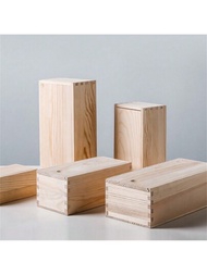 1個木製usb隨身碟收納盒,矩形造型,激光雕刻,精油珠寶盒,禮品包裝