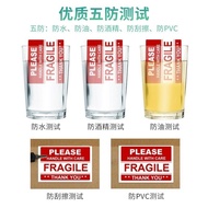 Adhesive Sticker Label Logistics Chinese English Fragment Label Copper Plate Warning Label Sticker C
