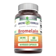 Amazing Formulas Bromelain 500mg 2400 GDU, 60 Veggie Capsules | Non-GMO | Gluten Free | Made in USA 