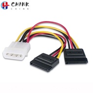 CHINK Power Extension Cable, Power Splitter Y Cable 4 Pin to 15 Pin Dual Hard Drive Power Lead, High Quality Molex to SATA 7.48in SATA Power Splitter