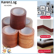 KA 5M/Roll Duct Tape, Waterproof Wood Grain Floor Repair Sticker, High Quality Realistic Self-adhesive Skirting Line Home Decoration