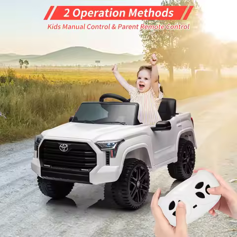 12V Ride on Car for Kids, Licensed Toyota Electric Car Ride on Truck with Remote Control, MP3, LED L