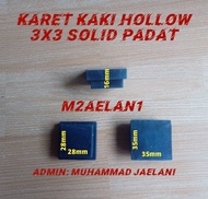 10 Pcs Karet Holo 3x3 Solid Padat Karet Kaki Hollow 30x30 Sepatu besi Holo