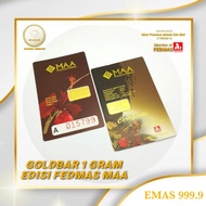 Gold Bar 1 Gram Edisi MAA, Emas Tulen 999.9