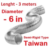 Flexible Aluminum Air Duct 6 inches x 3 meters Aluminum Foil Flexible Ducting Ventilation HVAC 150mm