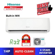 Hisense KAGS AI- Series R32 Inverter 4 Star⭐ Auto Clean Standard Aircond Built In Wifi (1HP/1.5HP/2H
