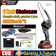 Reaim Gergaji Baterai 198V Gergaji Listrik Gergaji Mesin Mini Chainsaw