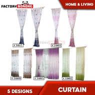 KILANG BORONG Langsir Bercetak Kualiti Premium (2 Panel) 200cm x 270cm