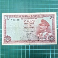 A820 SA-PULOH Brunei duit kertas lama duit syiling lama barang antik barang duit Brunei 10 dollar