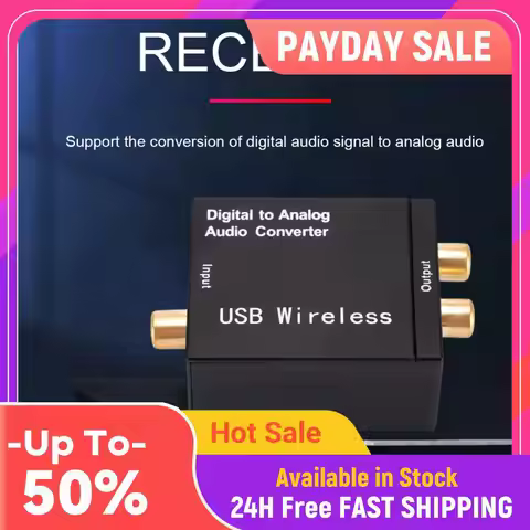 192KHz Digital To Analog Audio Converter with Optical Cable 1m Digital Optical Coax To Analog Stereo