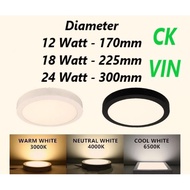 CK LED CEILING LIGHT (12WATT , 18WATT & 24WATT) COME WITH ROUND SHAPE WITH BLACK & WHITE FRAME
