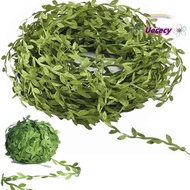 UECECY Artificial Eucalyptus Leaf Garland, Leaf Ribbon Green Artificial Vines, Hanging Vines Garland
