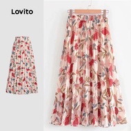 Lovito Boho Floral Pleated Skirts for Women L133ED547