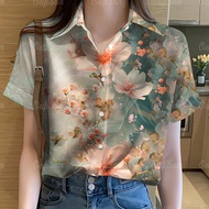 เสื้อสงกรานต์2568 เสื้อลายดอก เสื้อฮาวาย เสื้อ เสื้อลายดอกไม้สงกรานต์ แฟชั่นสบาย ๆ วันหยุดเสื้อแขนสั