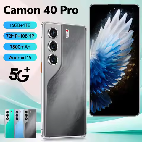 Hot 2025 New Camon 40 Pro 7.3 inch HD 4K Android 14 16GB+1TB 7800mAh Battery 4G 5G Dual Sim Card WiF