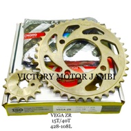 GEAR PACKAGE DRIVE CHAIN KIT VEGA ZR 15T/40T 428-108L CHOHO