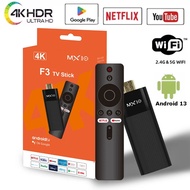 Mx10 F3 Tv Stick H313 4k Uhd 2.4/5.8g Wifi Bt 5.0 Android 13 Atv Smart Sticks 2g 16g Voice Smart Unt