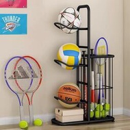 靠牆家用室內籃球足球收納層架桌球架框運動器材置物架球拍擺放架