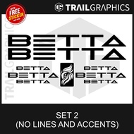 ❐ ⚽︎ ✿ BETTA Sticker Decal Vinyl for Mountain Bike and Road Bike