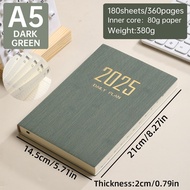 2025/2026 A5 lịch trình tiếng Anh cuốn sách dày kế hoạch hàng ngày máy tính xách tay 365 ngày quản l