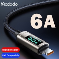 Mcdodo 6A Usb Cable Digital Display Fast Charging For iPhone Lightning Type C Micro Usb
