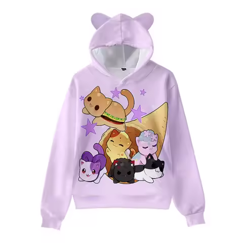 Aphmau Merch Kids Hoodie For Boys Girls Harajuku Sweatshirt Streetwear Hip Hop Kawaii Cat Ear Pullov