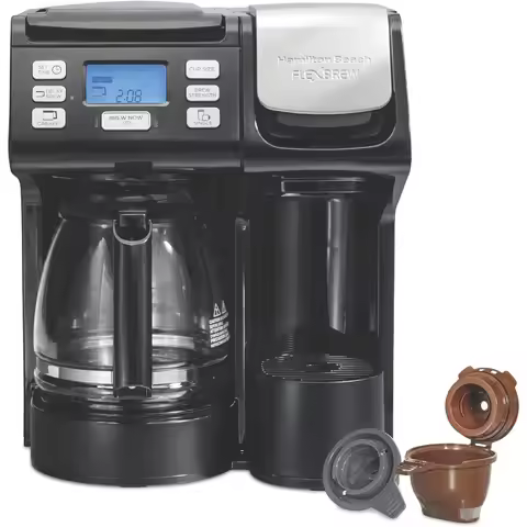 FlexBrew Trio 2-Way Coffee Maker Compatible with K-Cup Pods or Grounds Combo Single Serve Full 12c P