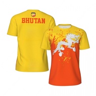 Fashion Bhutan Flag Graphic Football T Shirts For Men Summer Trend 3D National Emblem Printed T-shir