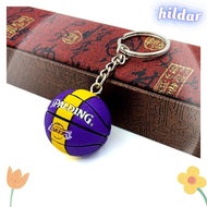 HILDAR Basketball Keychain, Multicolor PVC Plastic Key Ring with Pendant, Sport Fans Key Chain