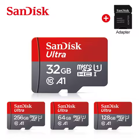 SanDisk 32GB 64GB 128GB 256GB microSDXC UHS-I Memory Card with Adapter, C10, U3, V30, 4K, A1, Micro 
